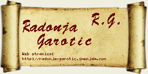 Radonja Garotić vizit kartica